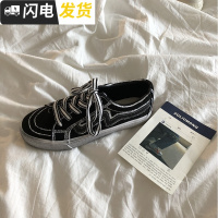 许刘芒 2022原宿港风ulzzang复古做旧涂鸦手绘小脏鞋帆布鞋女启如