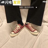  chic经典帆布鞋女豆沙色ulzzang休闲鞋街拍布鞋女潮启如