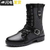 马丁靴男ulzzang潮鞋高帮潮流长筒骑行靴开车皮靴机车摩托冬中绑启如休闲鞋休闲鞋