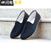 新款传统民族风洒鞋太极云头功夫鞋黑色男鞋休闲散步鞋启如休闲鞋休闲鞋