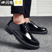 休闲小皮鞋英伦学院风校园百搭配牛仔裤大头日系亮面港风红色男鞋启如休闲鞋休闲鞋