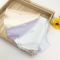 新款 四条装 蕾丝边女士内裤透气舒适底裤甜美蝴蝶结收腰三角裤