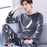 珊瑚绒睡衣男冬季冬秋加厚加绒家居服长袖法兰绒男士秋冬款春秋