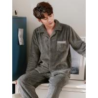 珊瑚绒睡衣男冬季加厚加绒保暖秋冬款青年学生法兰绒家居服套装