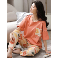 睡衣女夏季短袖长裤两件套女士春秋冬甜美可爱家居服套装