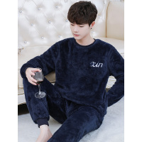 睡衣男冬季珊瑚绒加厚加绒保暖男士秋冬法兰绒男款家居服冬天套装