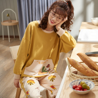 睡衣女秋长袖长裤韩版宽松大码春秋季外穿家居服秋冬休闲套装