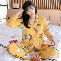 长袖睡衣女春秋可外穿薄款宽松可爱甜美网红潮格子开衫家居服套装