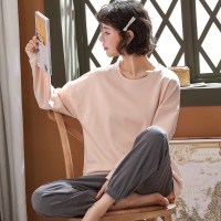 睡衣女士长袖春秋冬季可爱韩版宽松棉质少女学生可外穿家居服套装