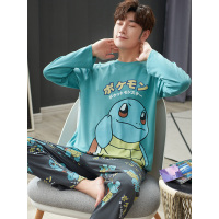 睡衣男春秋青少年学生薄款男士长袖卡通式秋季家居服套装