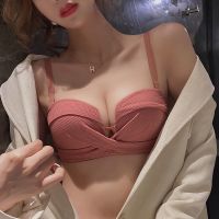 内衣女小胸聚拢收副乳防下垂无钢圈平胸专用内裤一套装文胸罩上托