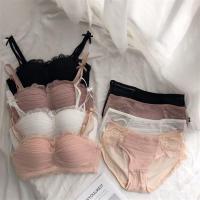 内衣女无钢圈性感蕾丝少女日系上托防下垂无痕小胸聚拢文胸罩套装