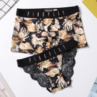 情侣内裤蕾丝冰丝性感诱惑双人款男士平角女三角纯棉激情内衣套装