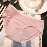 欧美无痕丝滑牛奶丝夏季带底裤中低腰冰丝性感内裤女式石墨烯内档