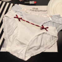 买三送一 日系奢华舒适甜美少女舒适性感内裤 中低腰冰丝纯棉档