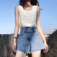 新款吊带外穿学生背心女夏 小清新港风无袖T恤宽松泫雅针织上衣