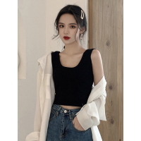 黑色运动小吊带背心女内搭打底ins潮抹胸外穿上衣短款设计感小众