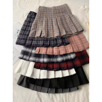 a字半身裙2021新款时尚百褶裙春秋格子jk短裙高腰包臀小裙子女夏
