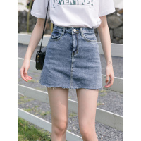 牛仔裙高腰半身裙女夏2021新款a字款裙子防走光弹力包臀短裙裤春