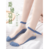 袜子女春夏季短袜浅口船袜春秋薄款水晶玻璃丝袜纯棉底网红ins潮