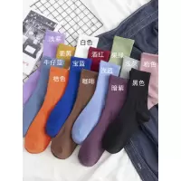 纯色袜子女中筒袜纯棉彩色ins潮夏季薄款堆堆袜春秋长筒袜长袜女