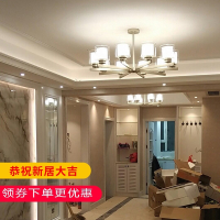 2019新款现代简约北厅大气吊灯三室两厅卧室餐厅全屋灯具套餐 浅绿色 金色款[套餐四]