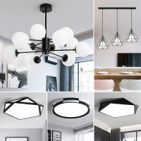 北欧风格全屋灯具客厅餐厅卧室吊灯现代简约家用三室两厅套餐组合 套餐2-三室两厅[三色光源]