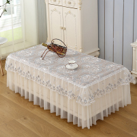 家用固定长方形茶几桌布套客厅餐桌布艺全遮电视柜罩台布 暮雨灰(沙边款) 宽65*长120*高40cm