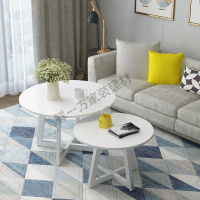 闪电客圆形茶几简约现代小户型客厅小圆桌子北欧简易小茶几沙发边几角几