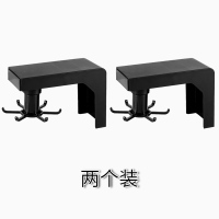 闪电客厨房挂钩家用厨具锅铲勺子旋转挂架免打孔壁挂式置物架伸缩收纳架 六钩款黑2件装(厨房旋转挂钩)
