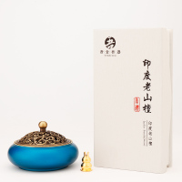 闪电客家用室内净化空气香薰炉香炉茶道禅意盘香檀香炉 富贵满堂(湛蓝）+印度檀香4小时