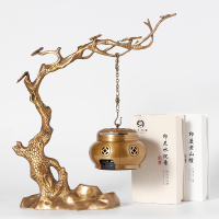 闪电客禅意居家饰品摆件香炉家用室内悬挂蓝牙音乐香薰炉 金枝玉叶音乐炉(礼盒套装)+2小时印度老山+2小时印尼水沉