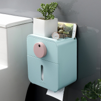 闪电客卫生纸盒卫生间纸巾厕纸置物架厕所家用免打孔创意抽纸卷纸筒