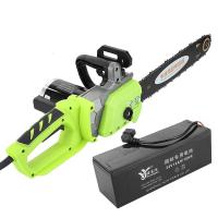 闪电客充电式电锯锂电大功率电链锯家用电动木工小型户外手持修枝伐木锯 24V含2链条,配蓄电池包