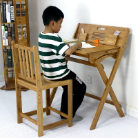 楠竹学习桌小学生可折叠写字桌简约儿童书桌椅套装家用小户型