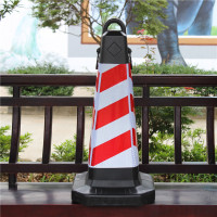 (赠品评价截图后联系客服领取随机颜色路锥反光锥禁止停车警示牌路桩路障锥雪糕筒停车桩请勿泊车告示牌 提环大号红白斜纹不带字