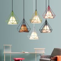 (赠品评价截图后联系客服领取随机颜色 )吊灯三头北欧钻石餐厅灯铁艺闪电客复古吧台灯个性创意loft咖啡厅灯具