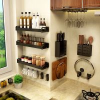 厨房置物架免打孔锅盖菜板架闪电客筷子筒壁挂式调味料用品收纳刀架墙上