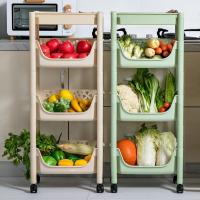 厨房置物架果蔬篮菜篮子用品用具闪电客小百货收纳筐叠加夹缝收纳架塑料