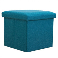 收纳凳子折叠玩具储物箱凳可坐人闪电客换鞋沙发凳整理多功能布艺收纳箱 简约-翠绿 小长方形40*25*25cm