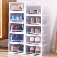 透明鞋盒鞋子收纳盒塑料抽屉式闪电客家用鞋柜高跟鞋收纳鞋子整理箱