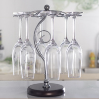 欧式不锈钢红酒杯架悬挂酒杯闪电客杯架酒杯吊架倒挂6个葡萄酒杯架