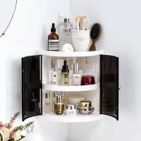 浴室置物架抖音同款卫生间旋转闪电客收纳架厨房角落壁挂墙角转角免打孔 雪山白精致版小号