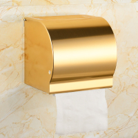 太空铝毛巾架金色卫生间置物架闪电客浴巾架浴室挂件套装卫浴五金 金色12cm纸巾盒