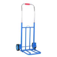 折叠手拉闪电客车爬楼梯家用拉货小推车搬运行李载重购物拖车便携拉杆车 升级大号橡胶轮蓝+不锈钢车把
