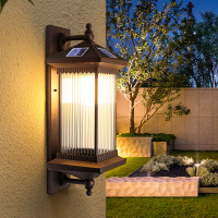 LED太阳能新中式超亮户外壁灯室外闪电客简约家用花园露台庭院墙灯