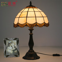 美式简约台灯卧室床头暖光闪电客酒吧咖啡厅西餐厅奶茶店调光 合金底座香槟色彩带 调光开关