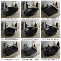 北欧式台上盆洗手盆哑光黑色方形闪电客加长艺术盆色超薄洗面盆单盆