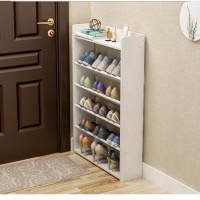 经济型简易木质多层鞋架带抽屉组装闪电客家用加固斜插放式面鞋柜收纳架