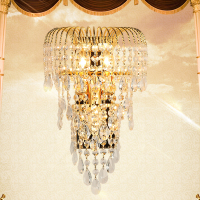 水晶壁灯led金色客厅卧室闪电客床头壁灯轻奢欧式电视墙壁灯